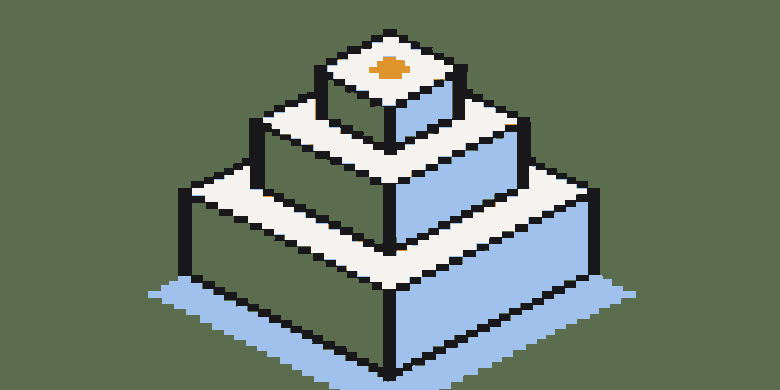 A pixel-art stack of blocks: the services a system runs on.